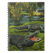 ヴィンテージワニ、海洋生物爬虫類動物 ノートブック (正面)