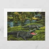 ヴィンテージワニ、海洋生物爬虫類動物 ポストカード (正面/裏面)