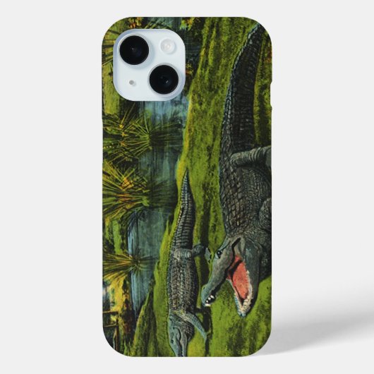 ヴィンテージワニ、海洋生物爬虫類動物 Case-Mate iPhoneケース (裏面)