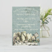 ヴィンテージワンダーランドティーパーティー誕生日招待状 招待状 (スタンド正面)