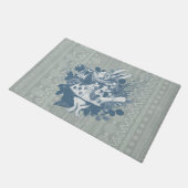 ヴィンテージワンダーランドホワイトラビットヘラルド ドアマット (アングル)