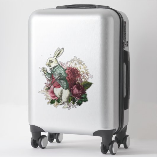 ヴィンテージワンダーランドラビットコラージュビニル シール (スーツケース)