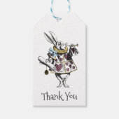 ヴィンテージワンダーランドラビットブルー水玉模様ありがとう ギフトタグ (正面)