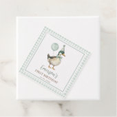 ヴィンテージワンラッキーダックサージグリーンジンガム誕生日 フェイバータグ (インサイチュ)