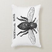 ヴィンテージワーカービーイラストレーションアート アクセントクッション (正面(垂直))