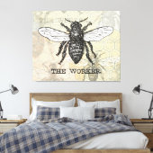 ヴィンテージワーカービーイラストレーションアート キャンバスプリント (インサイチュ (寝室))