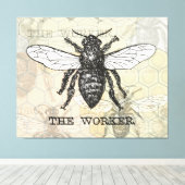 ヴィンテージワーカービーイラストレーションアート キャンバスプリント (インサイチュ (ウッドフロア))