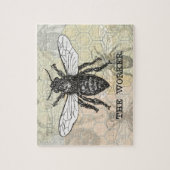 ヴィンテージワーカービーイラストレーションアート ジグソーパズル (縦)