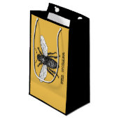 ヴィンテージワーカービーイラストレーションアート スモールペーパーバッグ (正面アングル)