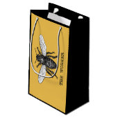 ヴィンテージワーカービーイラストレーションアート スモールペーパーバッグ (裏面アングル)