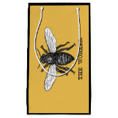 ヴィンテージワーカービーイラストレーションアート スモールペーパーバッグ (正面)