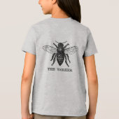 ヴィンテージワーカービーイラストレーションアート トライブレンドTシャツ (裏面)