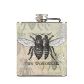 ヴィンテージワーカービーイラストレーションアート フラスク (裏面)