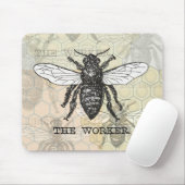 ヴィンテージワーカービーイラストレーションアート マウスパッド (マウス)