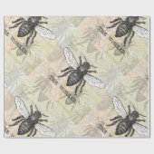 ヴィンテージワーカービーイラストレーションアート ラッピングペーパー (フラット)