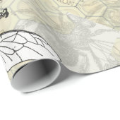 ヴィンテージワーカービーイラストレーションアート ラッピングペーパー (ロールコーナー)