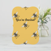 ヴィンテージワーカービーイラストレーションアート 招待状 (スタンド正面)