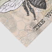 ヴィンテージワーカービーイラストレーションアート 薄葉紙 (詳細)