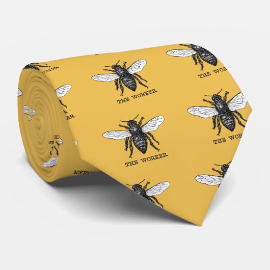 ヴィンテージワーカービーイラストレーション ネクタイ (ロール)