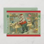 ヴィンテージワークショップサンタ ポストカード (正面/裏面)