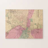 ヴィンテージワーチェスターMAの地図(1871) ジグソーパズル (横)