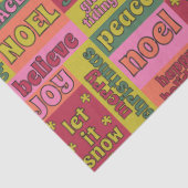 ヴィンテージワードコラージュ1970sスタイルクリスマスパターン 薄葉紙 (詳細)