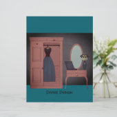 ヴィンテージワードローブ化粧台TealScrapbookPaper (スタンド正面)