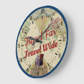ヴィンテージワールドエクスプローラートラベルワイド ラージ壁時計 (傾斜)