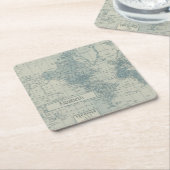 ヴィンテージワールドカスタマイズマップ スクエアペーパーコースター (アングル)