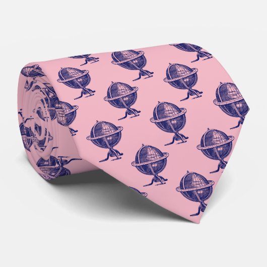 ヴィンテージワールドグローブリトグラフスケッチ海軍 ネクタイ (ロール)
