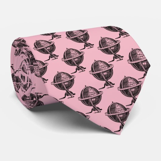 ヴィンテージワールドグローブリトグラフスケッチBW ネクタイ (ロール)