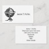 ヴィンテージワールドグローブリトグラフスケッチBW 名刺 (正面/裏面)