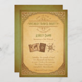 ヴィンテージワールドトラベルバルミツワー招待状 招待状 (正面/裏面)