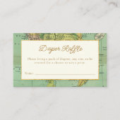 ヴィンテージワールドトラベル赤ちゃんシャワーおむつラッフル エンクロージャーカード (正面)