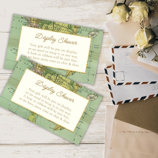 ヴィンテージワールドトラベル赤ちゃんシャワー表示シャワー エンクロージャーカード