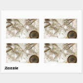 ヴィンテージワールドマップとツール 長方形シール (シート)