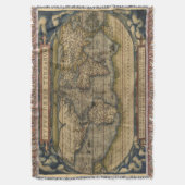 ヴィンテージワールドマップアフガン スローブランケット (正面縦)