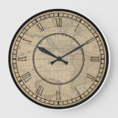 ヴィンテージワールドマップアンティークアメリカレトロ図 ラージ壁時計 (正面)