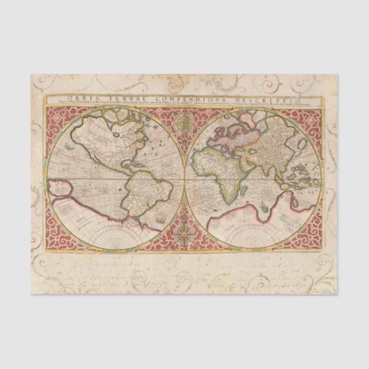 ヴィンテージワールドマップタンデクページ 薄葉紙 (正面)