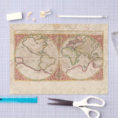 ヴィンテージワールドマップタンデクページ 薄葉紙 (クラフト)