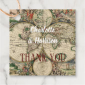 ヴィンテージワールドマップトラベルテーマ結婚ズ フェイバータグ (正面)