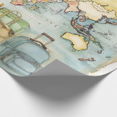 ヴィンテージワールドマップトラベル ラッピングペーパー (角)