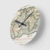 ヴィンテージワールドマップバイアブラハムオルテリウス1587-1595 ラウンド壁時計 (傾斜)