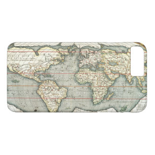 ヴィンテージワールドマップバイアブラハムオルテリウス1587-1595 iPhone 8 PLUS/7 PLUSケース