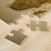 ヴィンテージワールドマップパスポート、ゲームナイトパーソナライズされた、 ジグソーパズル (側面)