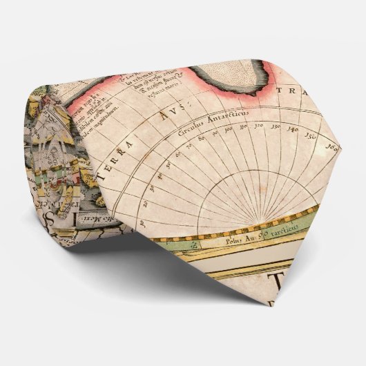 ヴィンテージワールドマップブラウンベージュ ネクタイ (ロール)