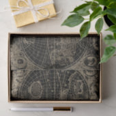 ヴィンテージワールドマップブラックベージュデクページ 薄葉紙 (ギフト)