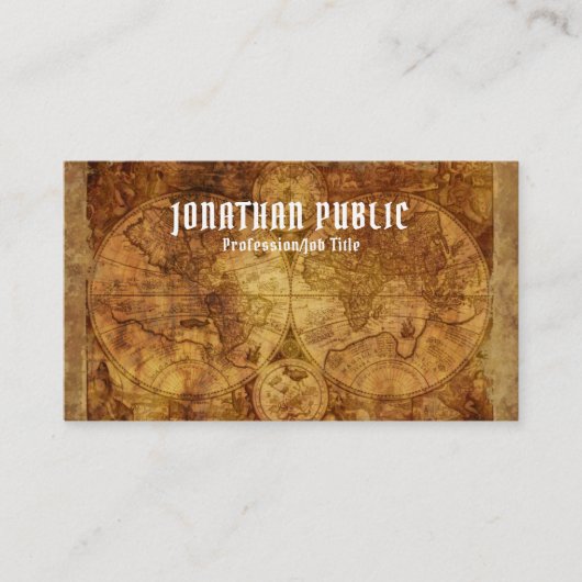 ヴィンテージワールドマッププロフェッショナルプレミアムシックラックス 名刺 (正面)