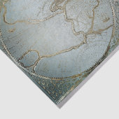 ヴィンテージワールドマップ金ゴールドグレーブルー 薄葉紙 (詳細)