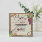 ヴィンテージワ素朴イン試飲ブライダルシャワー 招待状 (スタンド正面)
